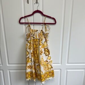 FARM Rio Yellow Floral Mini Dress